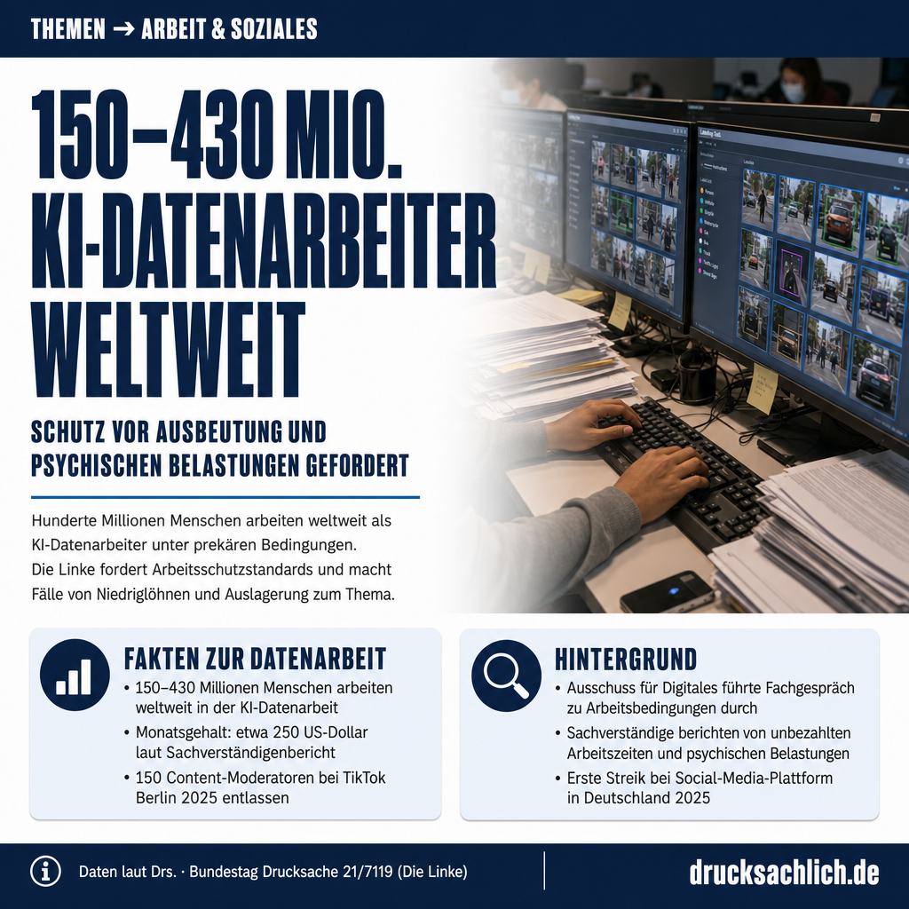 KI-Datenarbeit: Arbeitsschutz für 150–430 Mio. Beschäftigte weltweit