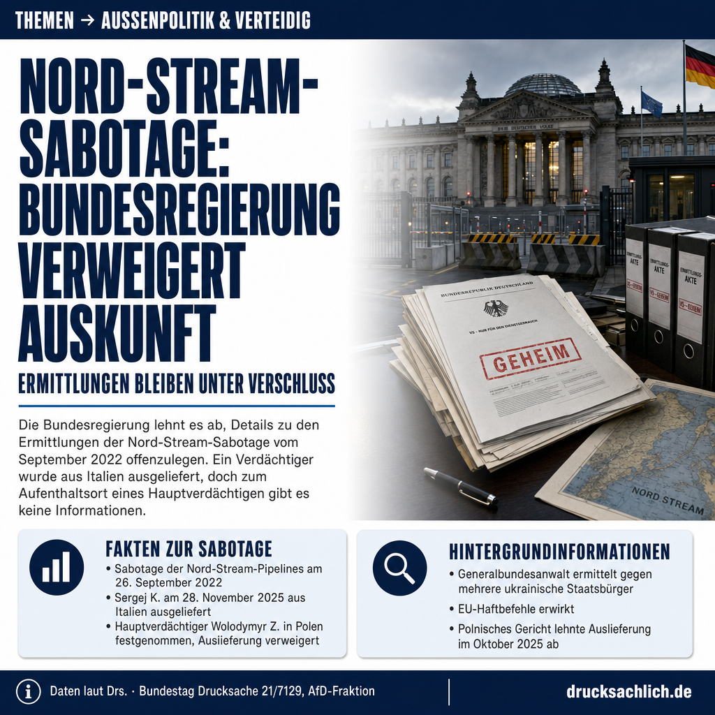 Nord-Stream-Sabotage: Bundesregierung verweigert Auskunft zu Ermittlungen