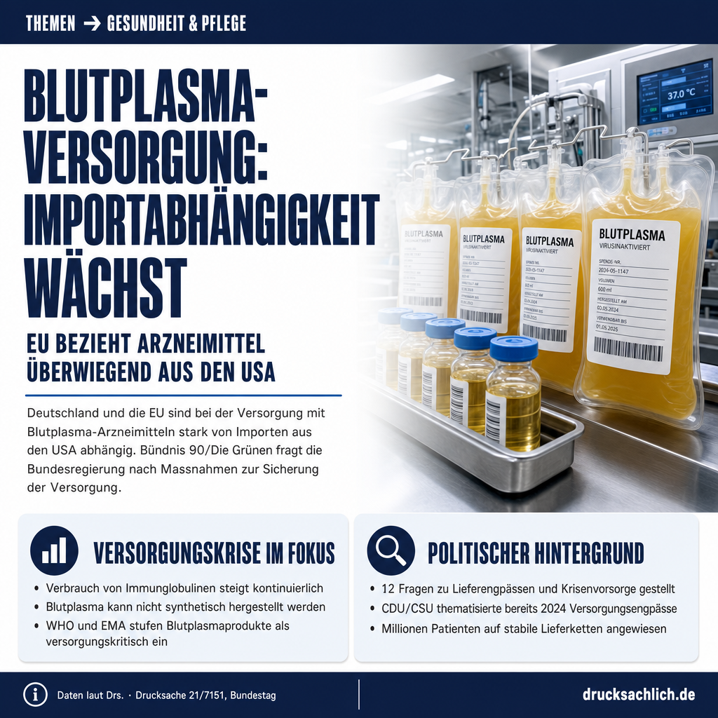 Blutplasma-Versorgung: Importabhängigkeit und Lieferrisiken im Fokus