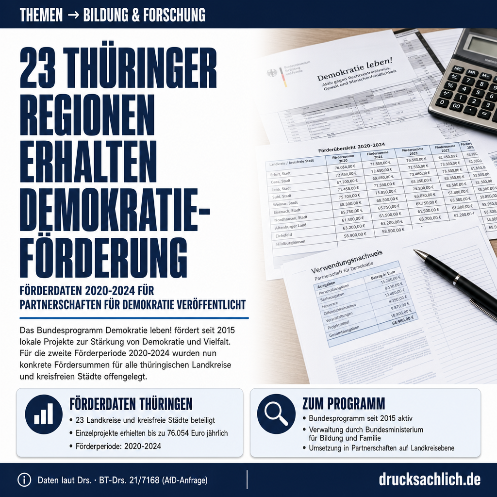 Demokratie leben! Thüringen: Förderdaten 2020–2024 offengelegt