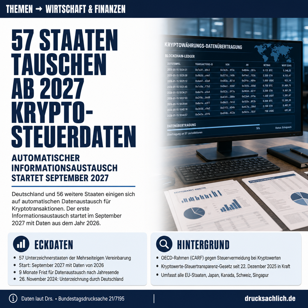 Krypto-Steuerrecht: Internationaler Datenaustausch ab 2027
