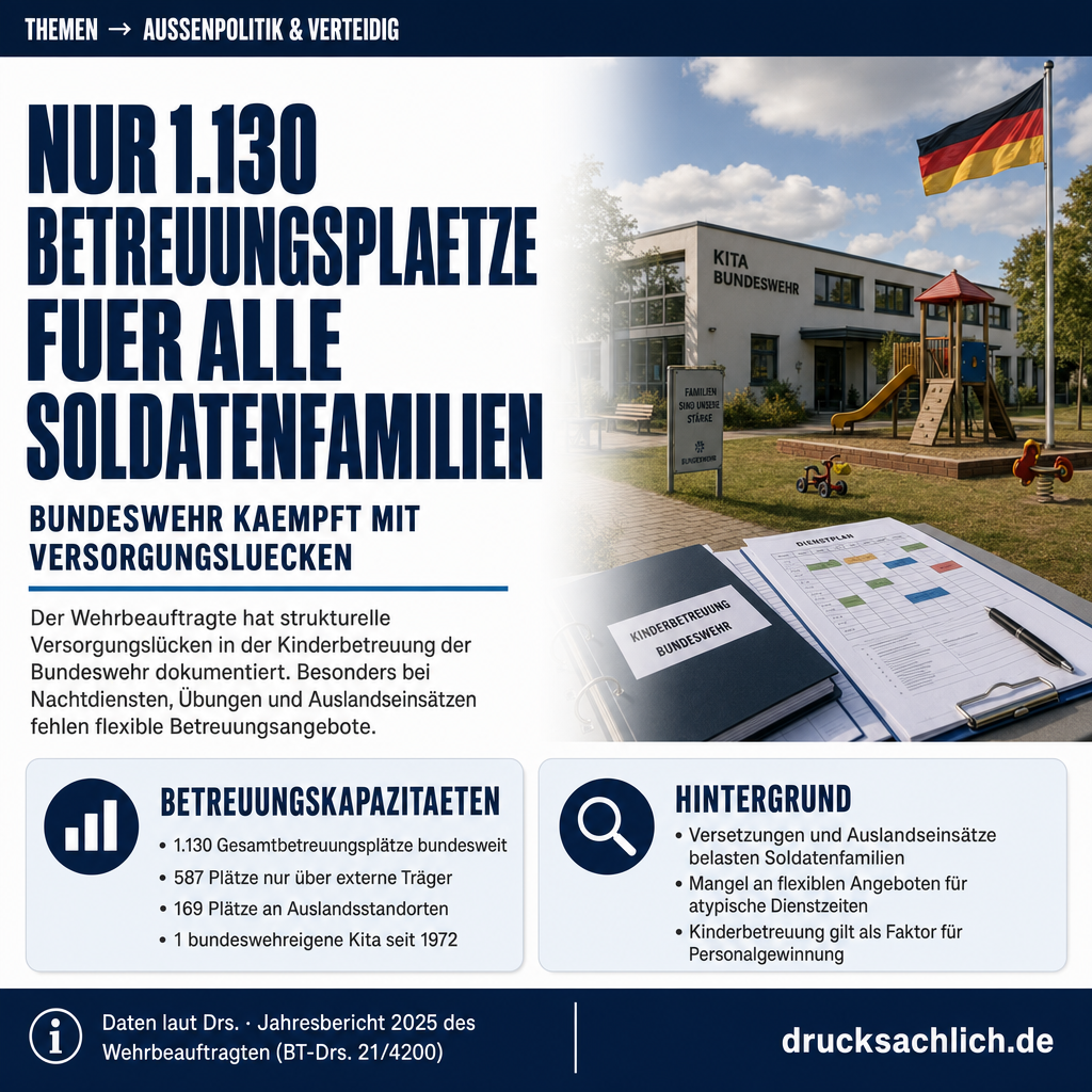 Bundeswehr-Kinderbetreuung: Nur 1.130 Plätze für alle Soldatenfamilien