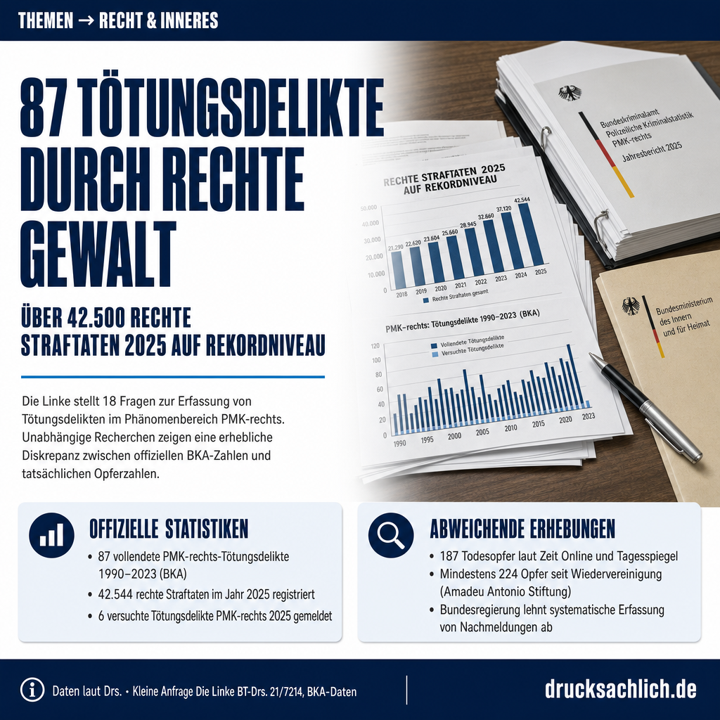 PMK-rechts: 18 Fragen zu Tötungsdelikten 2024 und 2025