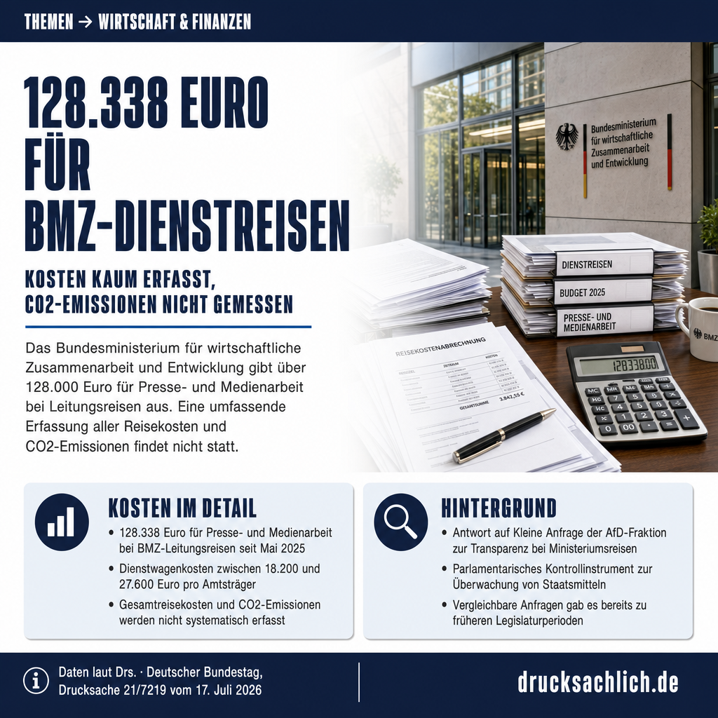 BMZ-Dienstreisen: Kosten kaum erfasst, CO2 nicht gemessen