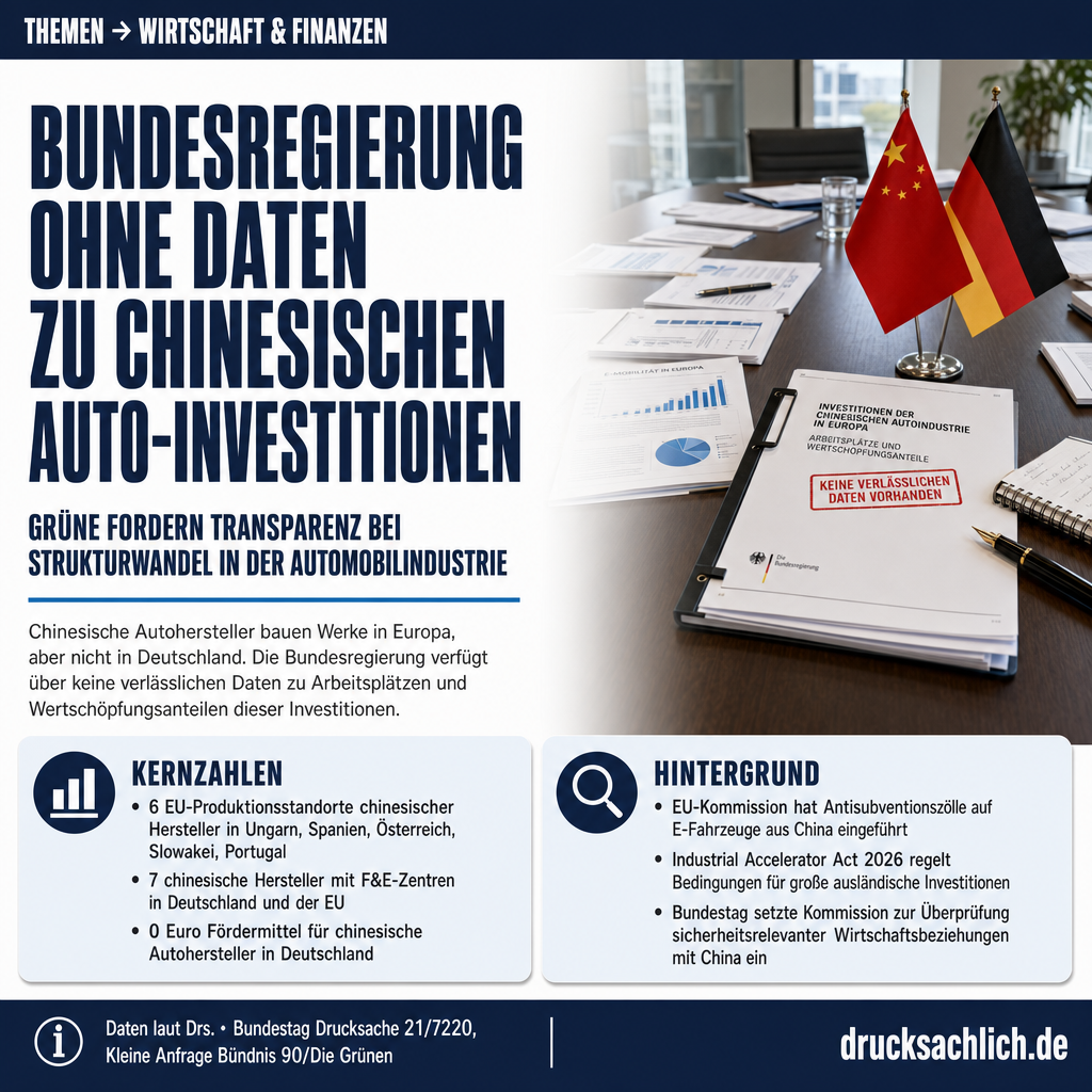 Chinesische Autoinvestitionen: Bundesregierung ohne Datenbasis