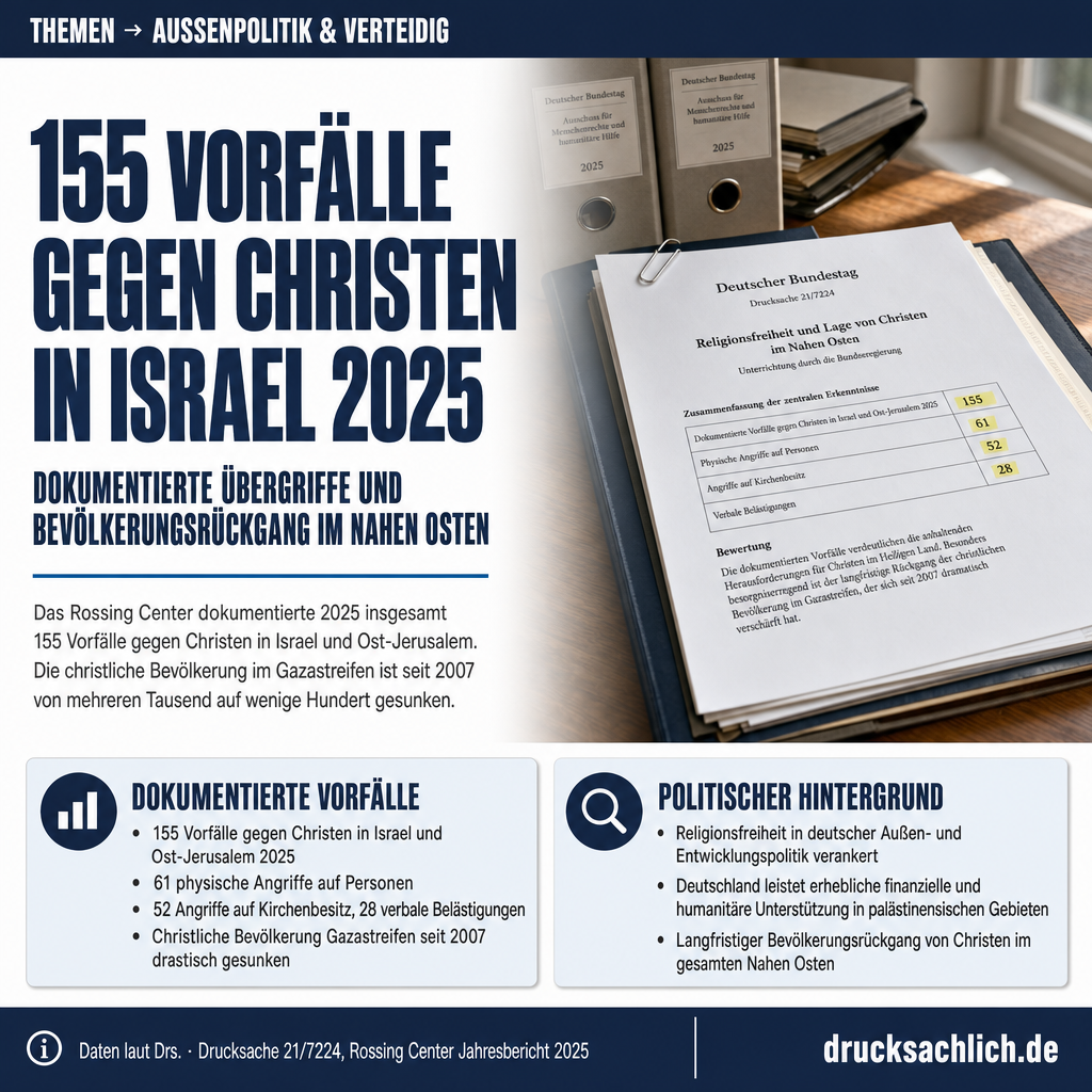 Christen in Israel und Gaza: 155 Vorfälle 2025 dokumentiert