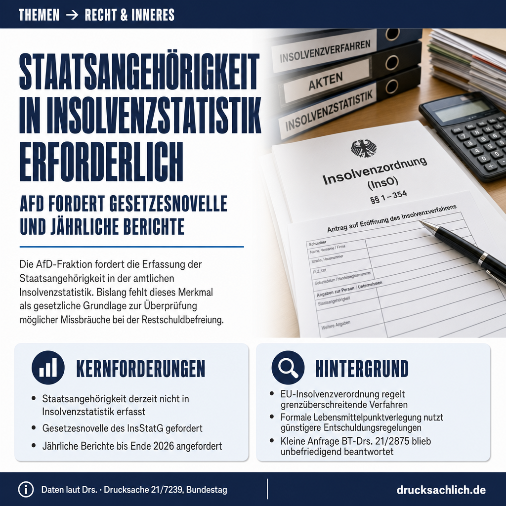 Insolvenzstatistik: AfD fordert Erfassung nach Staatsangehörigkeit