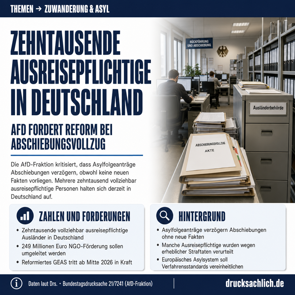 Asylfolgeanträge: AfD fordert Reform bei Abschiebungsvollzug