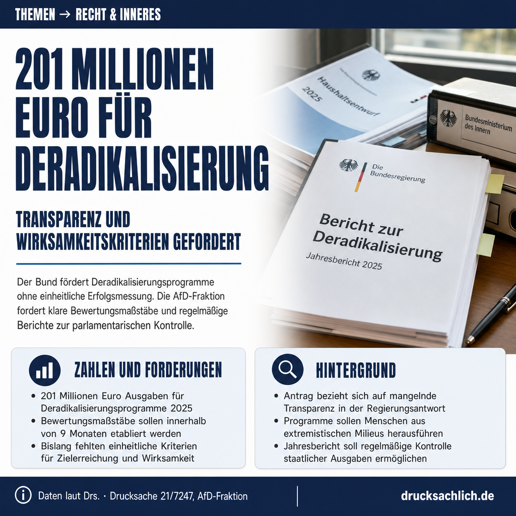 Deradikalisierungsprogramme: Transparenz und Kontrolle gefordert