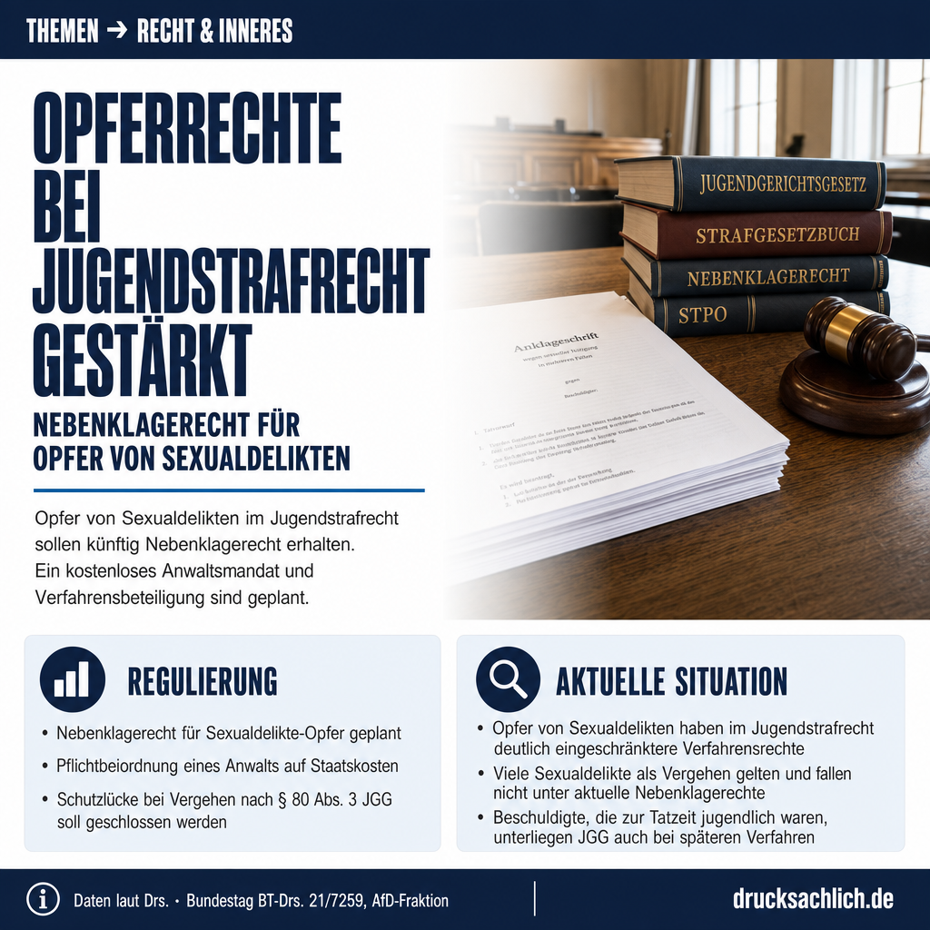 Jugendstrafrecht: Opferrechte bei Sexualdelikten sollen gestärkt werden