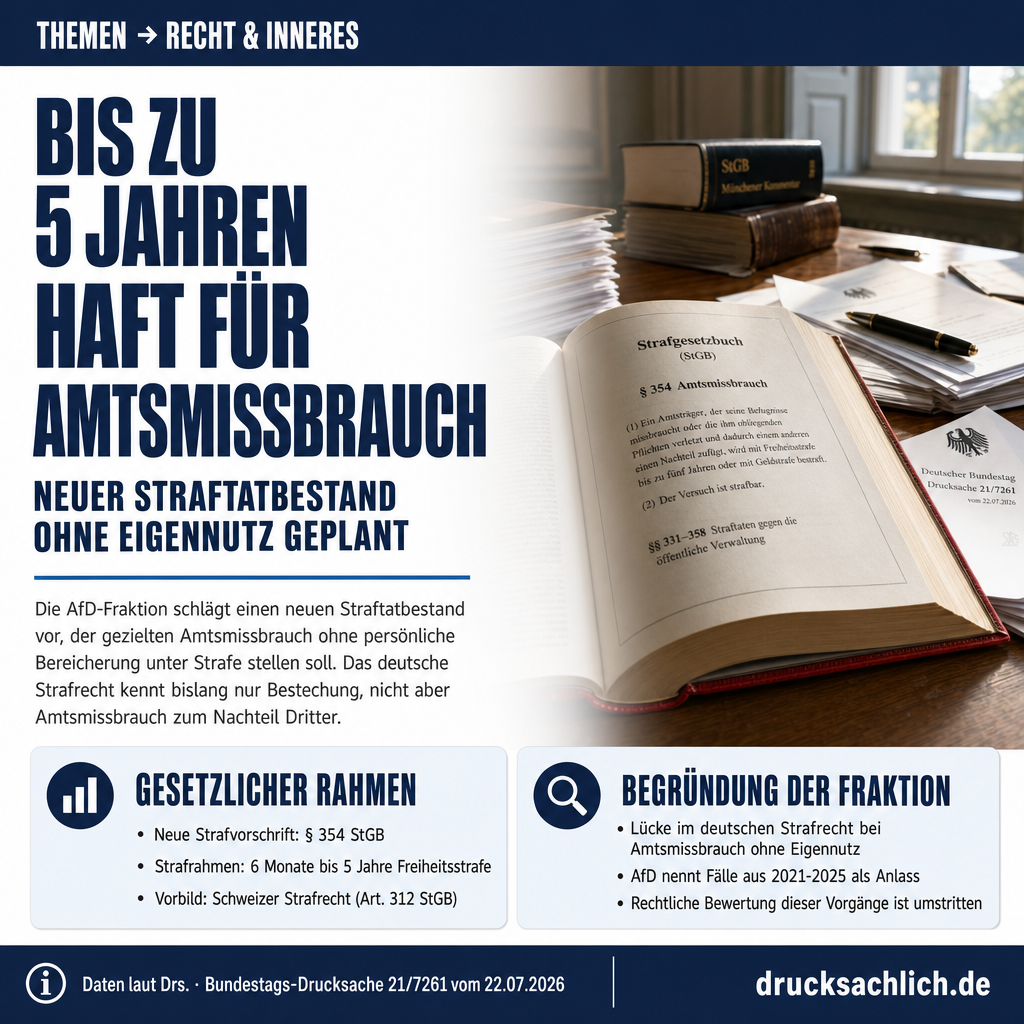 Amtsmissbrauch: AfD will neuen Straftatbestand ins StGB