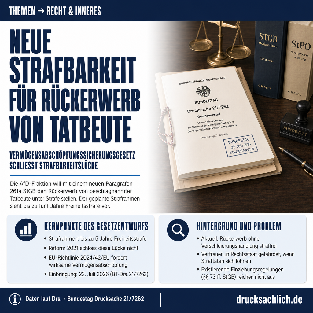 Vermögensabschöpfung: Neuer § 261a StGB soll Rückerwerb der Tatbeute stoppen