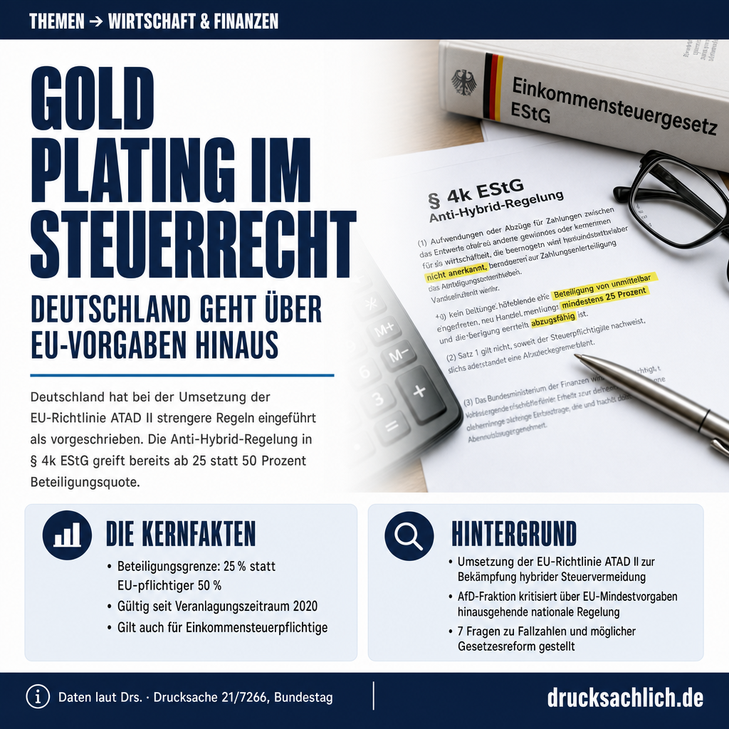 Anti-Hybrid-Regel § 4k EStG: Gold Plating im Steuerrecht