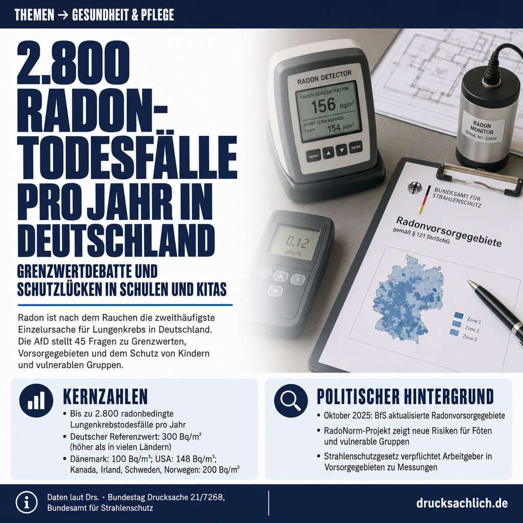 Radon-Schutzlücken: 45 Fragen zu Grenzwerten und Vorsorge