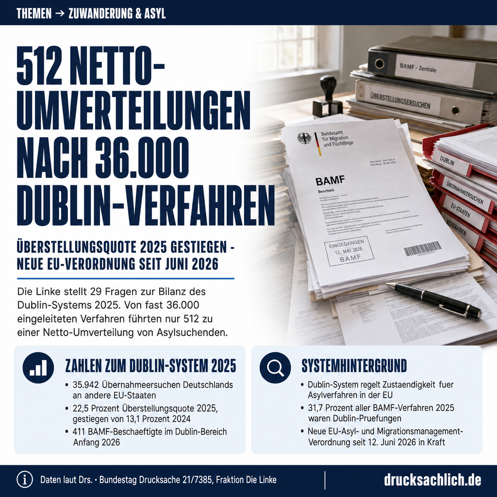 Dublin-Verfahren 2026: Linke stellt 29 Fragen zur Asylstatistik