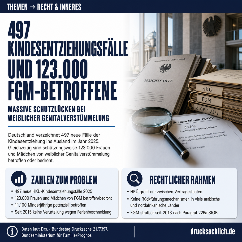 Kindesentziehung ins Ausland: 497 HKÜ-Fälle und Schutzlücken bei FGM