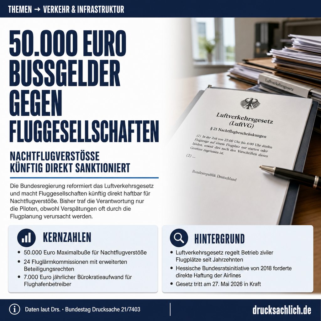 Fluglärmschutz: Bundesregierung reformiert Luftverkehrsgesetz 2026