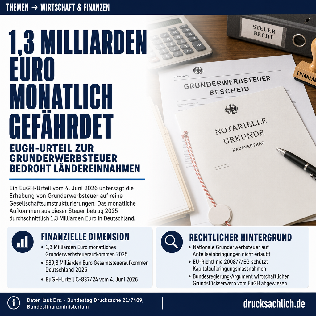 Grunderwerbsteuer: EuGH-Urteil gefährdet Ländereinnahmen von 1,3 Mrd. Euro monatlich