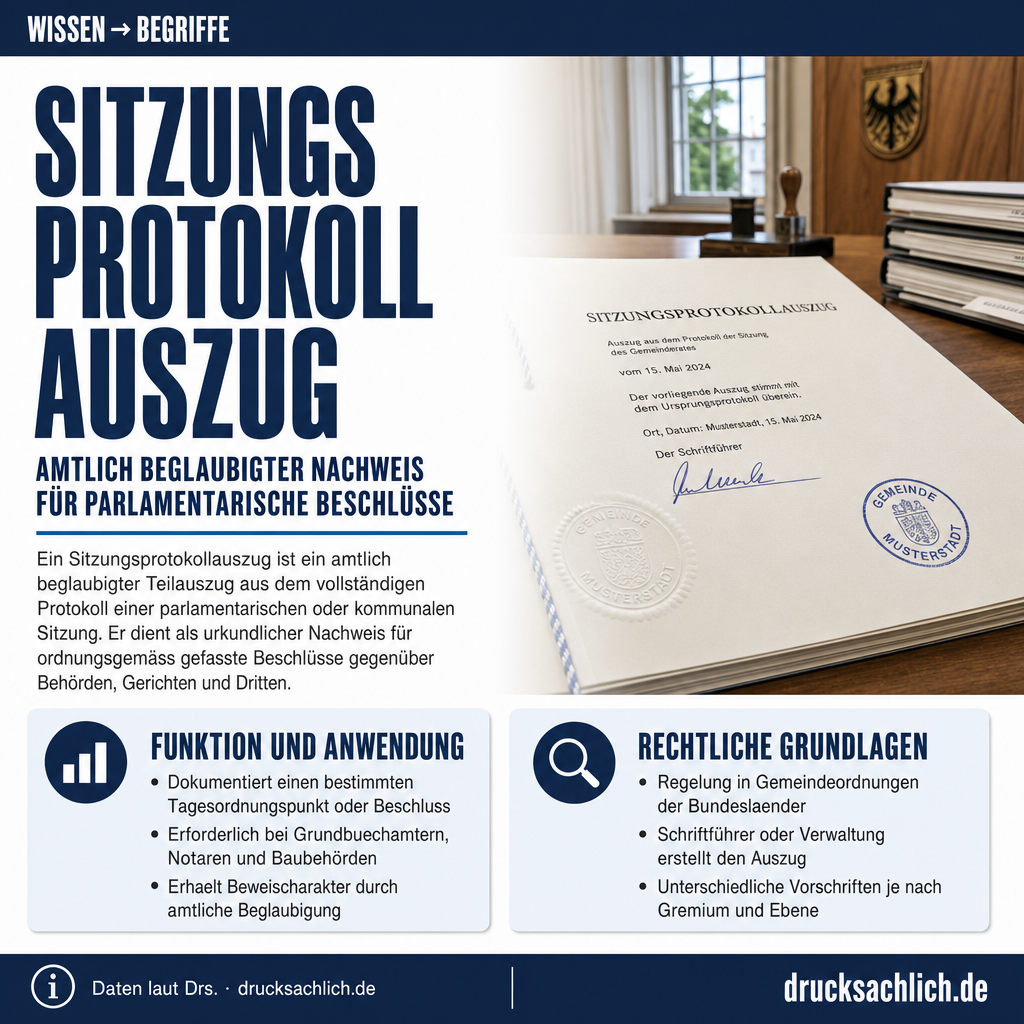 Begriff erklärt: Sitzungsprotokollauszug