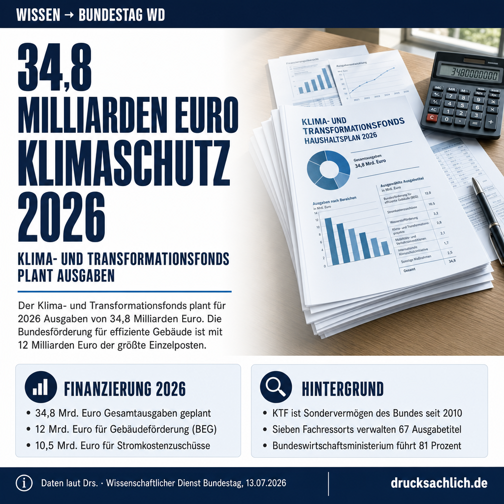 KTF plant 2026 Klimaschutzausgaben von 34,8 Milliarden Euro