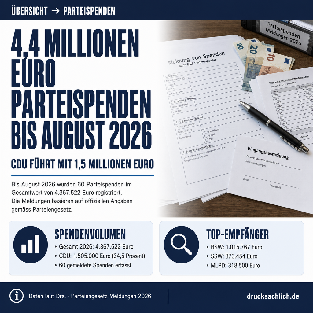 Parteispenden – August 2026