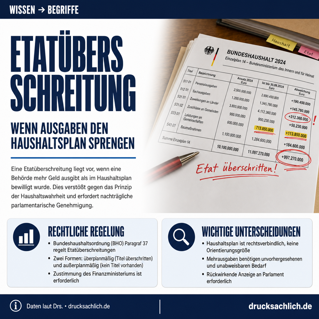 Begriff erklärt: Etatüberschreitung