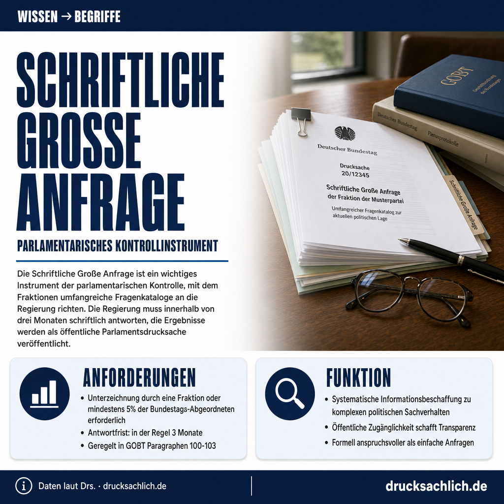 Begriff erklärt: Schriftliche Große Anfrage