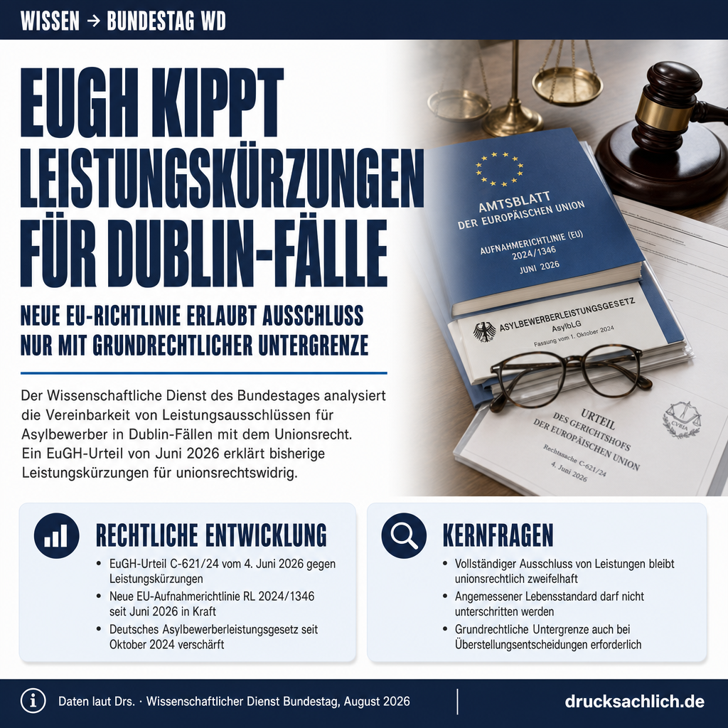 Asylbewerberleistungen in Dublin-Fällen unionsrechtlich zulässig