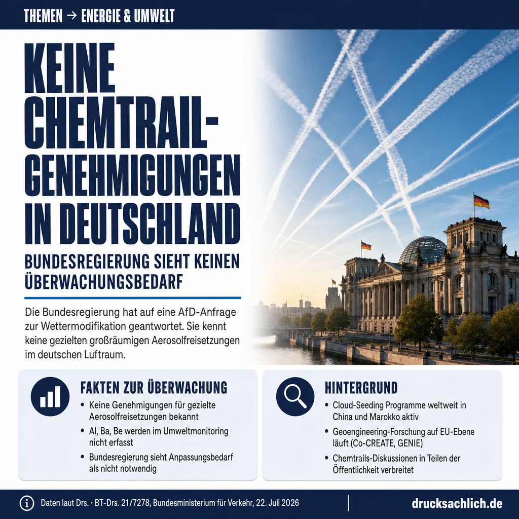 Wettermodifikation: Bundesregierung sieht keinen Handlungsbedarf