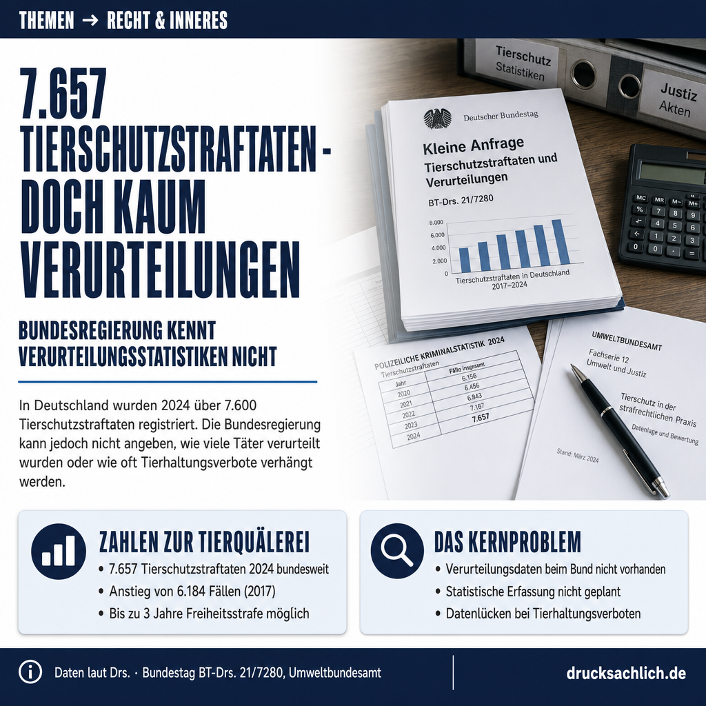 Tierquälerei nach § 17 TierSchG: Datenlücken bei Strafverfolgung
