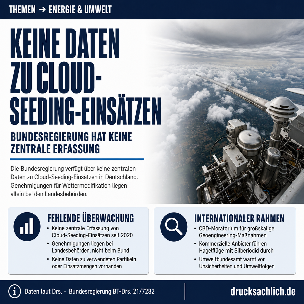 Cloud Seeding: Bundesregierung hat keine Daten zu Einsätzen