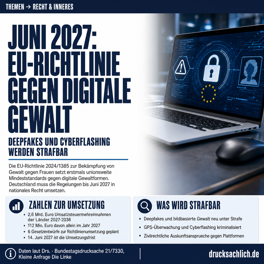 Digitale Gewalt: EU-Richtlinie bis Juni 2027 umzusetzen
