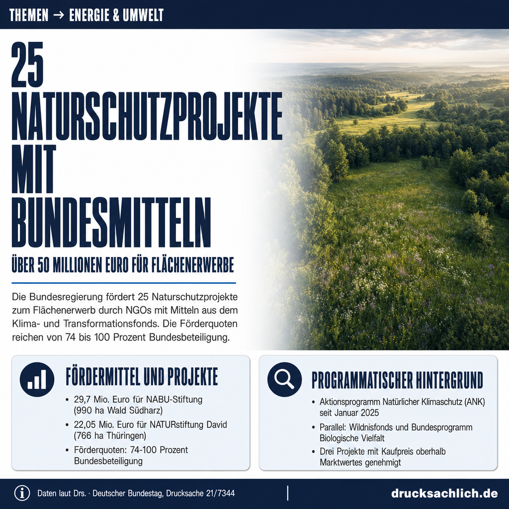 Natürlicher Klimaschutz: 25 NGO-Flächenkäufe mit Bundesmitteln