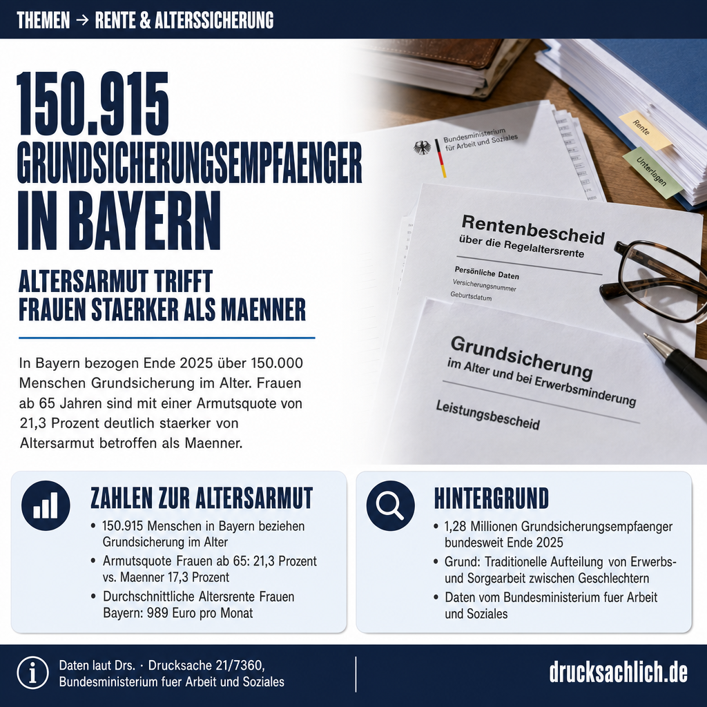 Altersarmut in Bayern: 150.915 Grundsicherungsempfänger 2025