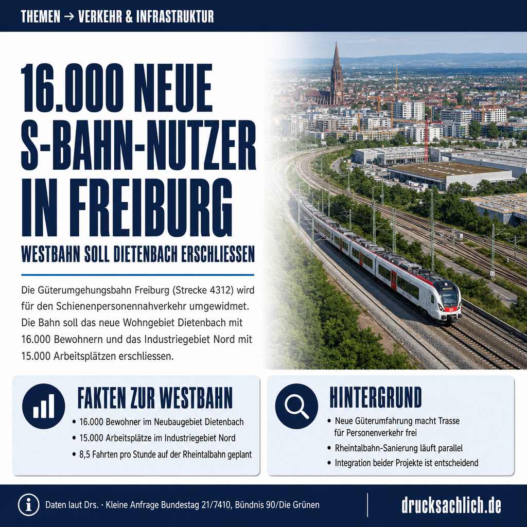 Westbahn Freiburg: Planungsstand der Güterumgehungsbahn angefragt