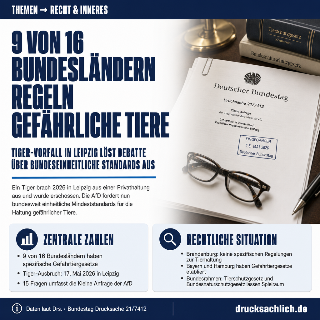 Gefährliche Tiere: Bundeseinheitliche Mindeststandards gefordert