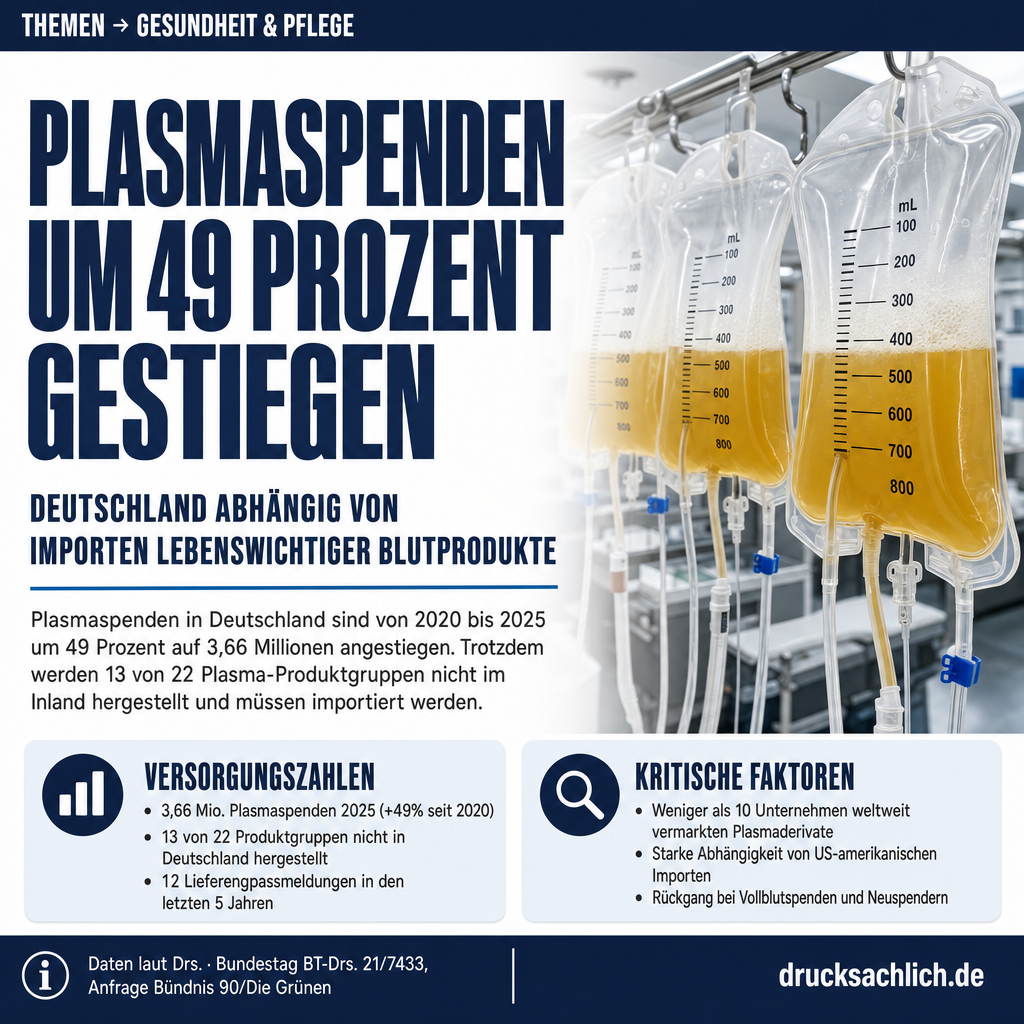 Blutplasma-Versorgung: Plasmaspenden steigen um 49 Prozent