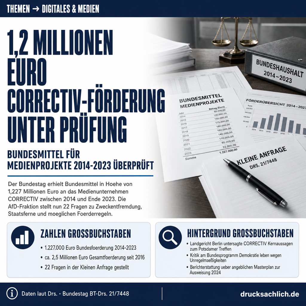 CORRECTIV-Förderung: 1,2 Mio. Euro Bundesmittel unter Prüfung