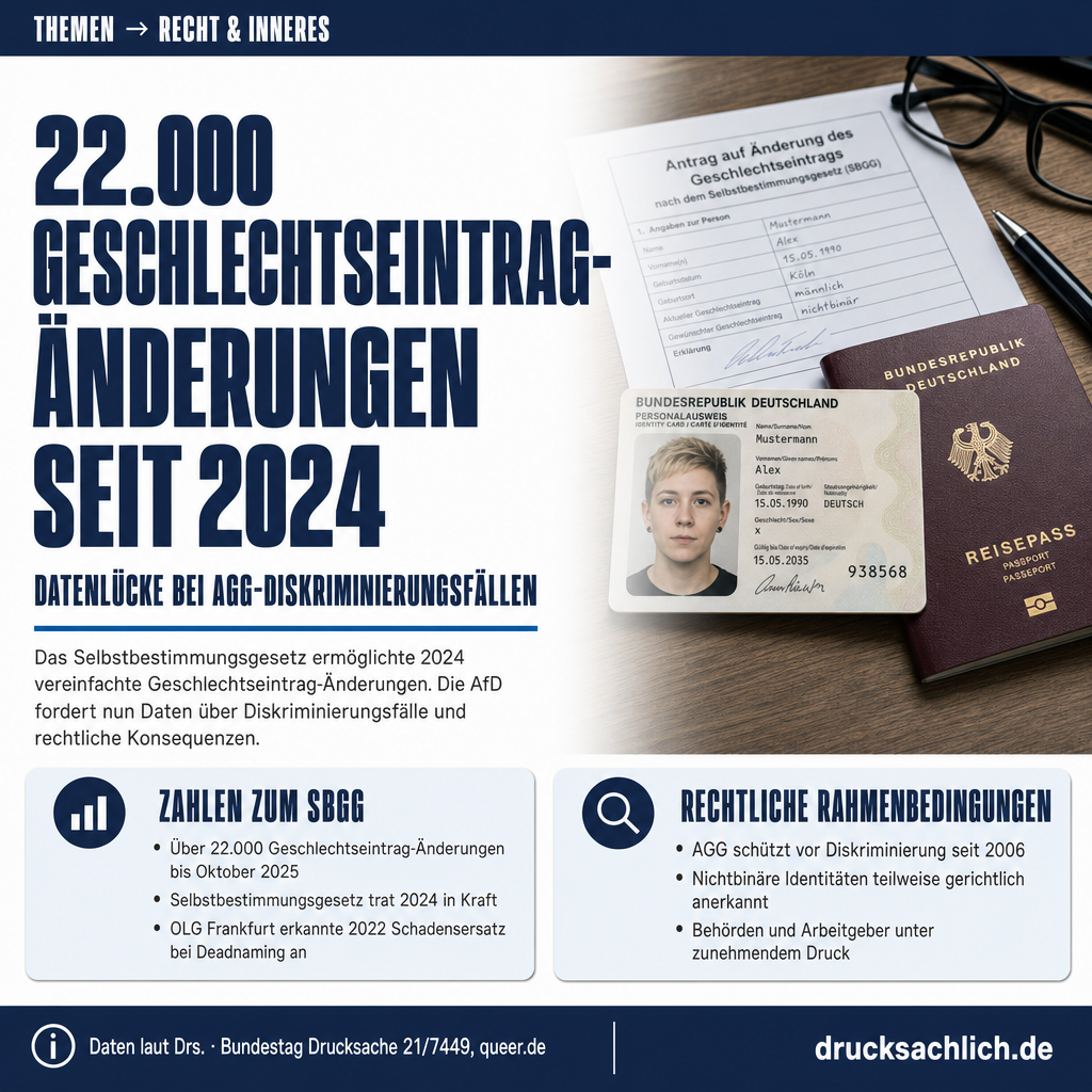 AGG und nichtbinäre Geschlechtsidentitäten: AfD fragt nach Fallzahlen