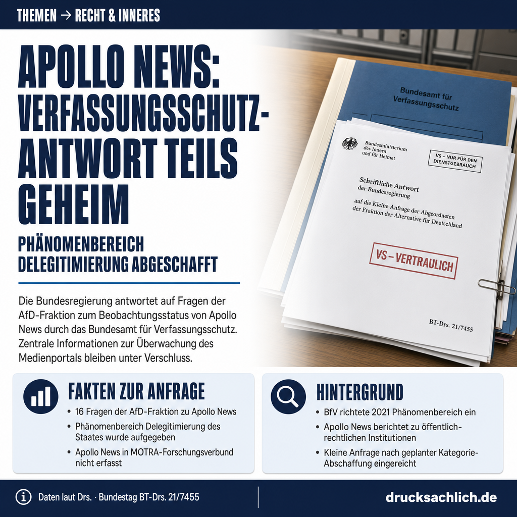 Apollo News: Verfassungsschutz-Antwort bleibt teils geheim