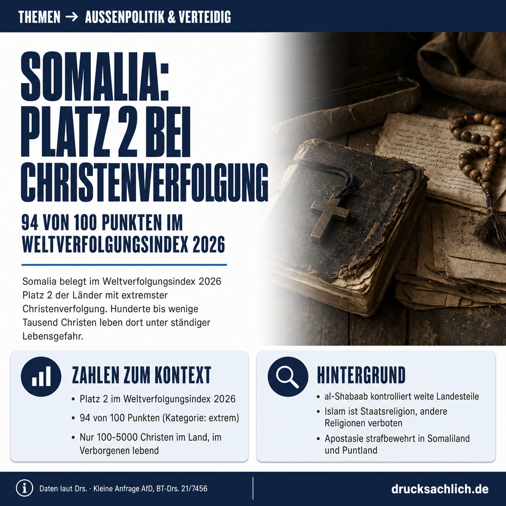 Christenverfolgung in Somalia: Platz 2 im Weltverfolgungsindex 2026
