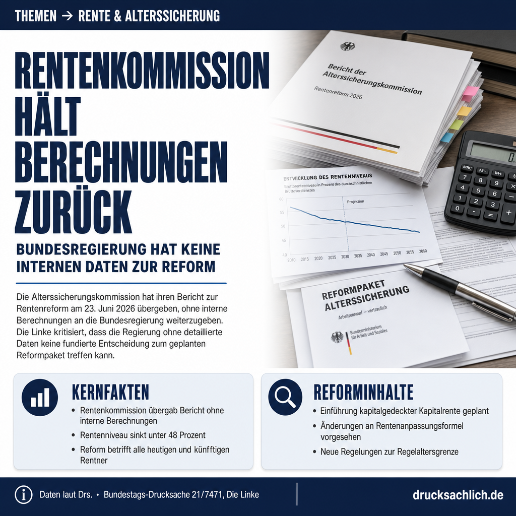 Rentenkommission: Bundesregierung hat keine internen Berechnungen