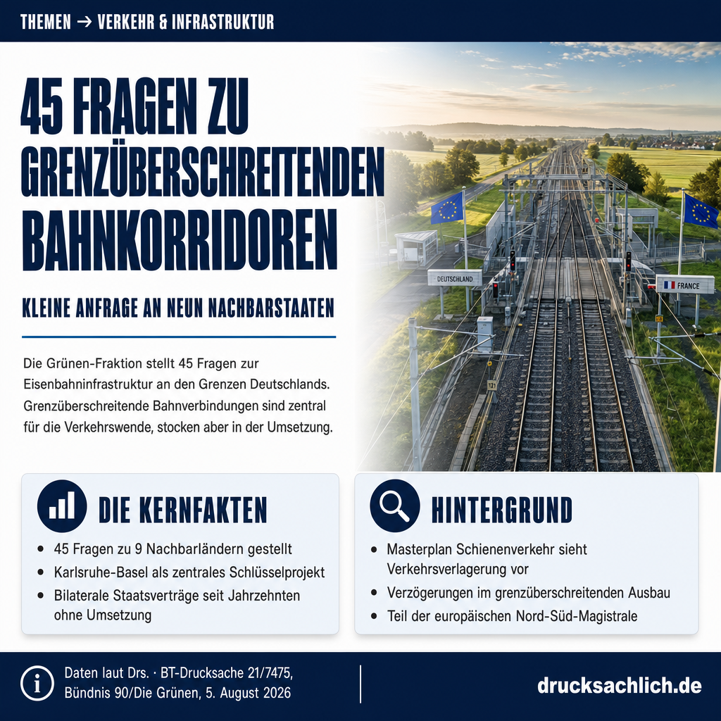 Grenzüberschreitende Eisenbahninfrastruktur: 45 Fragen an neun Nachbarstaaten