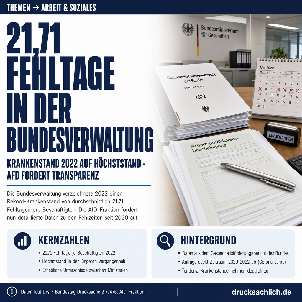 Krankenstand Bundesverwaltung: AfD fragt nach Fehlzeiten seit 2020