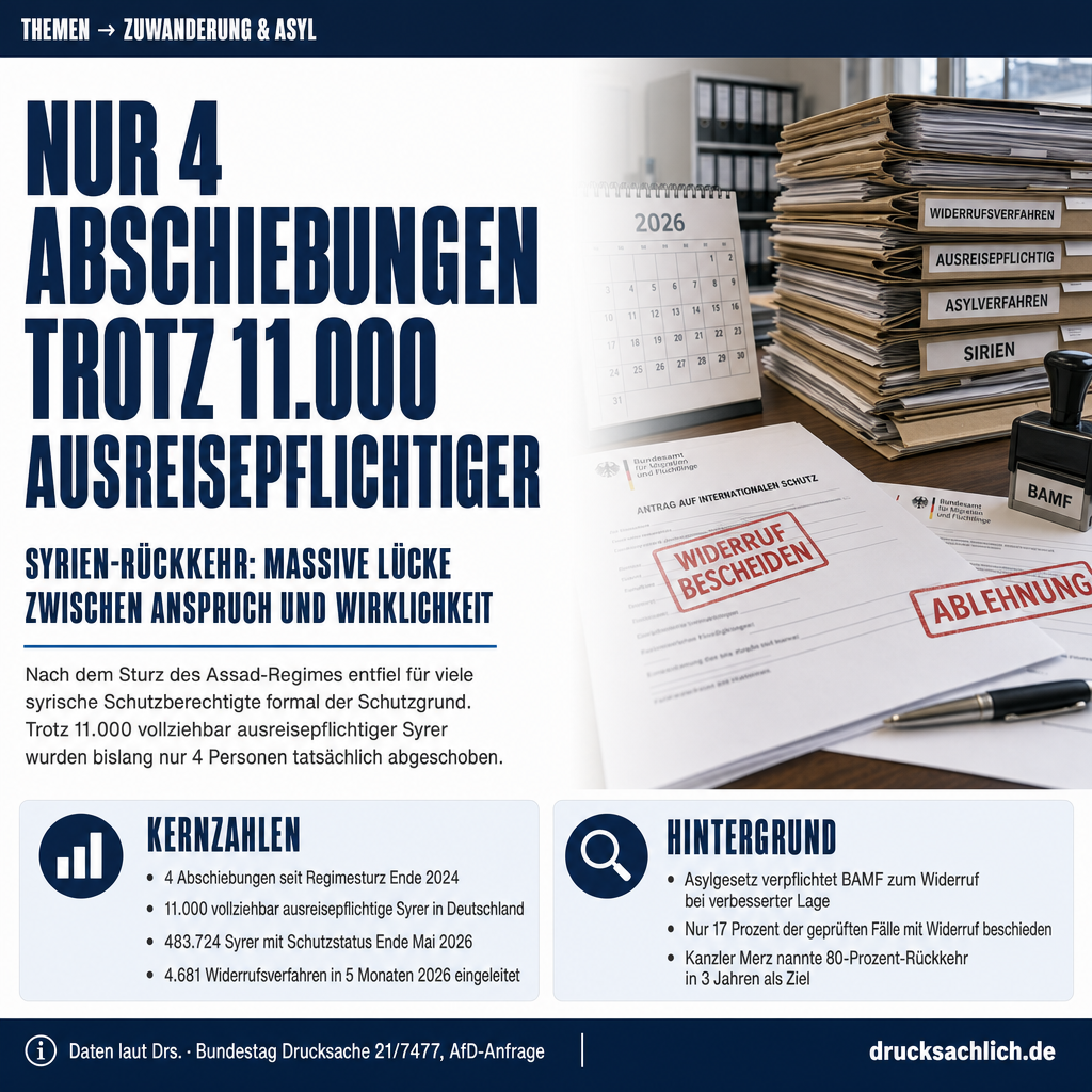 Syrien-Rückkehr: Nur 4 Abschiebungen trotz 11.000 Ausreisepflichtiger