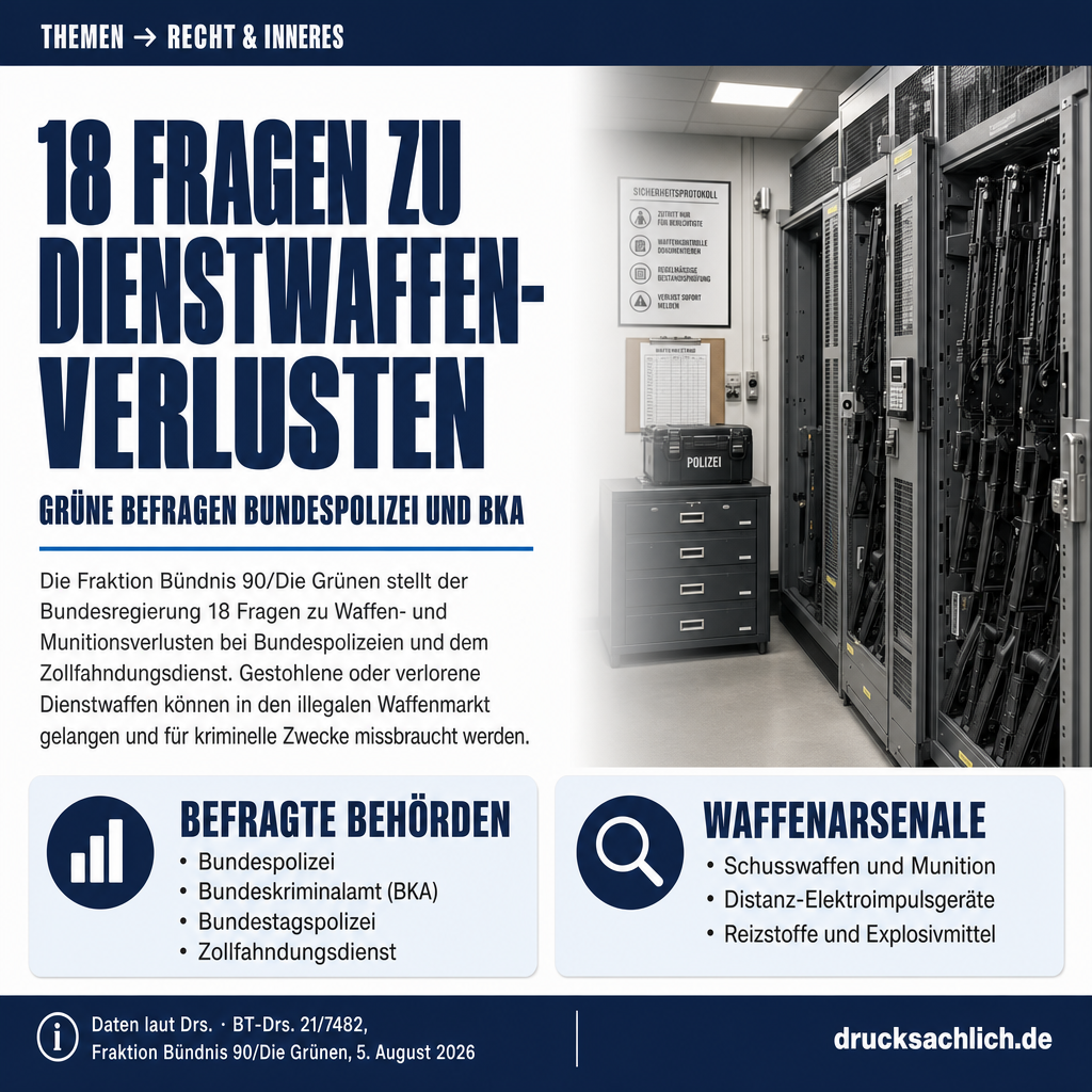 Dienstwaffen-Verluste: Grüne fragen Bundespolizei und BKA