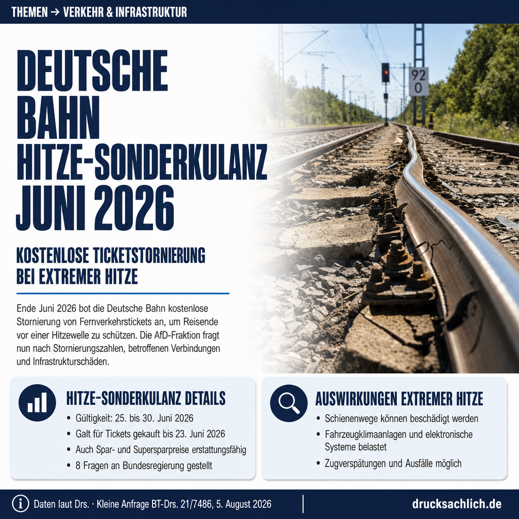 Deutsche Bahn Hitze-Sonderkulanz: 8 Fragen zu Stornierungen Juni 2026