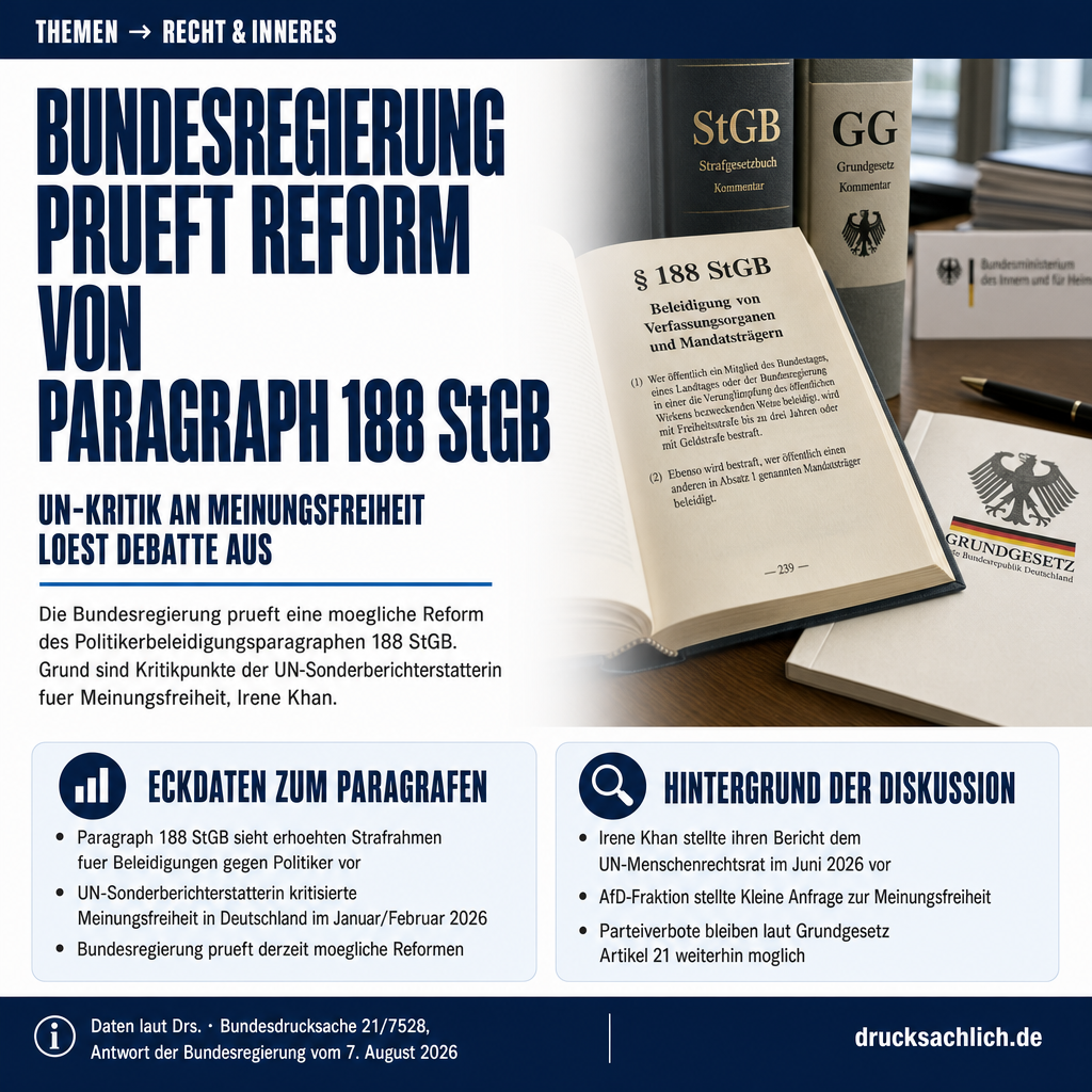 Meinungsfreiheit: Regierung prüft § 188 StGB nach UN-Kritik