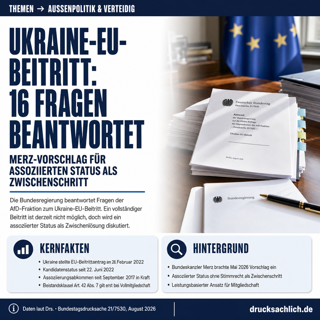 Ukraine-EU-Beitritt: Bundesregierung beantwortet 16 Fragen