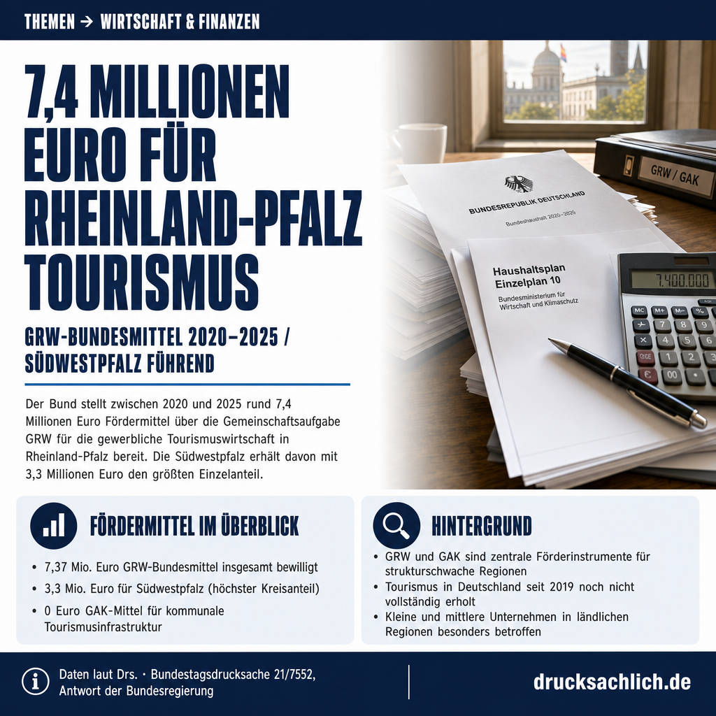 GRW-Tourismus Rheinland-Pfalz: 7,4 Mio. Euro bewilligt